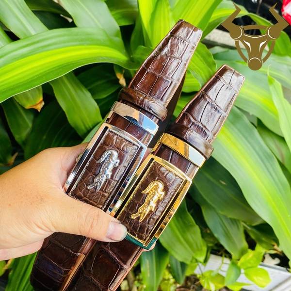 Thắt lưng da cá sấu TLA4B2 khóa trắng cao cấp, sang trọng, bền bỉ, lịch lãm.