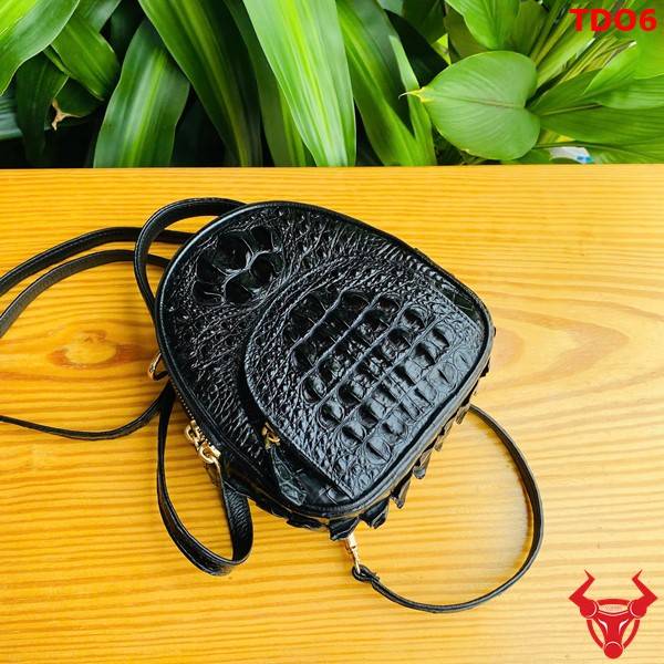 Balo nữ mini da cá sấu đen sang trọng TDO6.