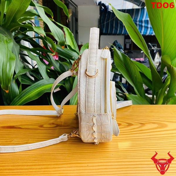 Balo mini nữ thời trang da cá sấu TDO6 trắng.