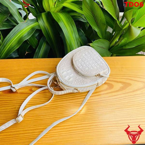 Balo mini nữ cao cấp da cá sấu TDO6 bạch tạng.