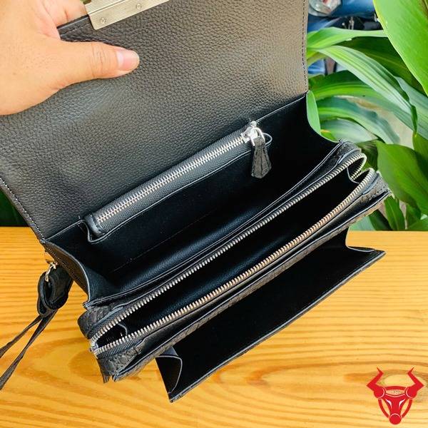 Túi clutch Nubuck da cá sấu cao cấp cho quý ông.