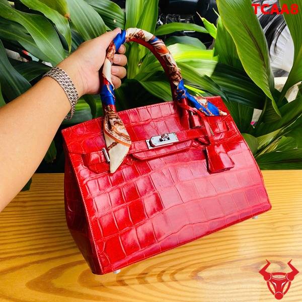 Túi xách nữ TCAA8 da cá sấu đỏ cao cấp.