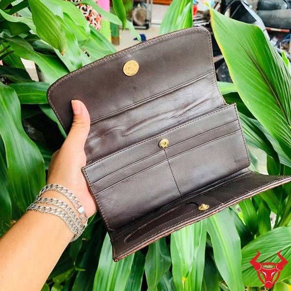 Ví nữ cao cấp 3 gấp da cá sấu.