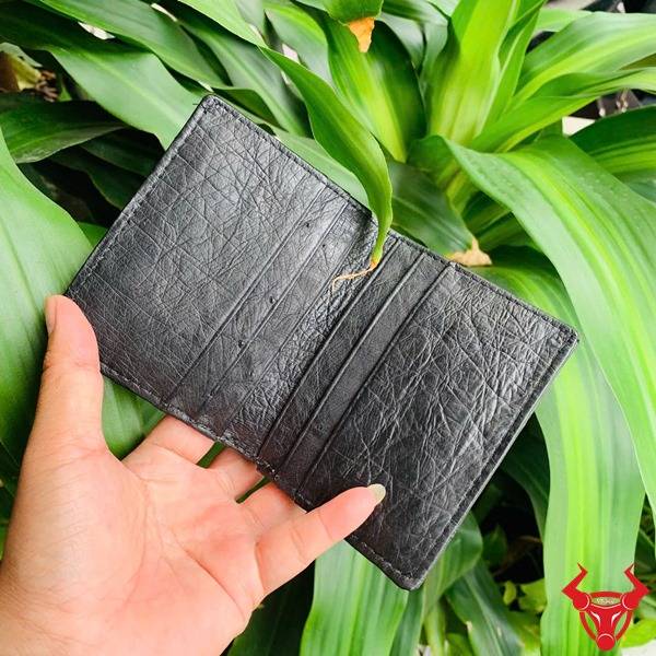 Ví nam da bụng đà điểu 2 mặt form đứng.