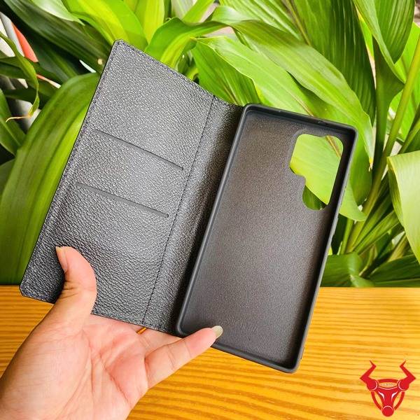 Bao da Samsung S25 Ultra da cá sấu màu đen thời trang.