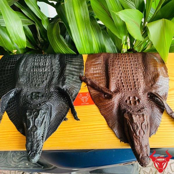 Da cá sấu thuộc nguyên con còn đầu size nhỏ.