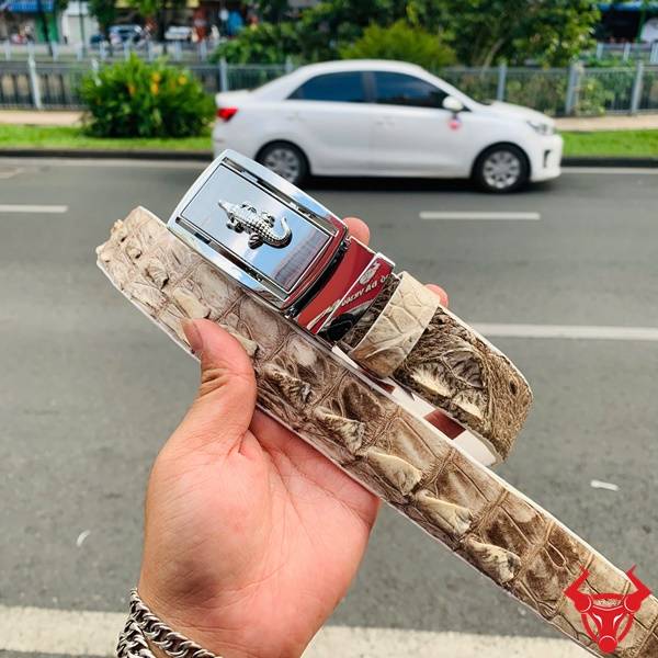 Thắt Lưng Cá Sấu Bạch Tạng Hiếm – Phụ Kiện Đẳng Cấp Thắt lưng cá sấu bạch tạng cao cấp bản 3.5cm khóa hợp kim.