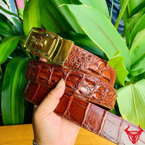 Thắt Lưng Cá Sấu Màu Nâu Đỏ – Sang Trọng Và Phong Cách Thắt Lưng Da Cá Sấu Sơn Cạnh Nâu Đỏ – Sự kết hợp hoàn hảo giữa thời trang và quyền lực.