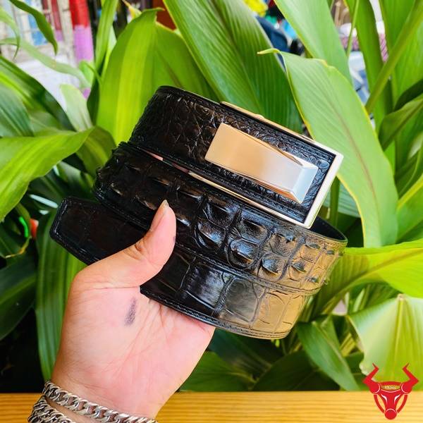 Thắt Lưng Ray Trượt TSK130-B – Sang Trọng Và Đẳng Cấp Thắt lưng da cá sấu gù bản lớn phong cách doanh nhân.