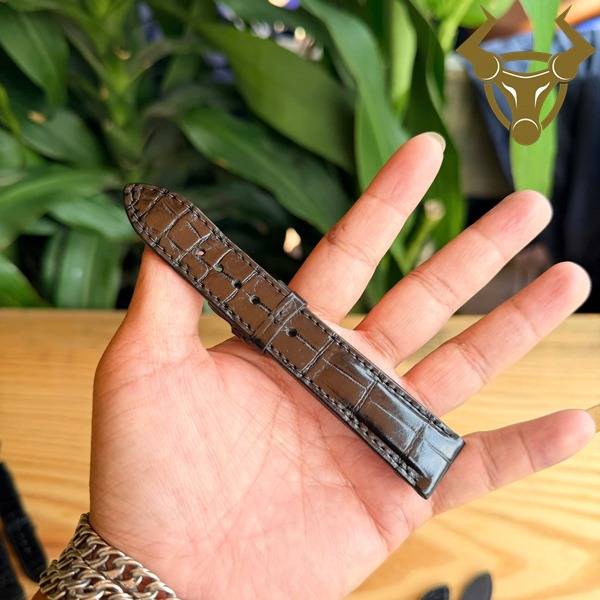 Dây da cá sấu 20mm bền đẹp màu đen sang trọng