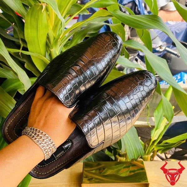 Giày sục da cá sấu thật cao cấp