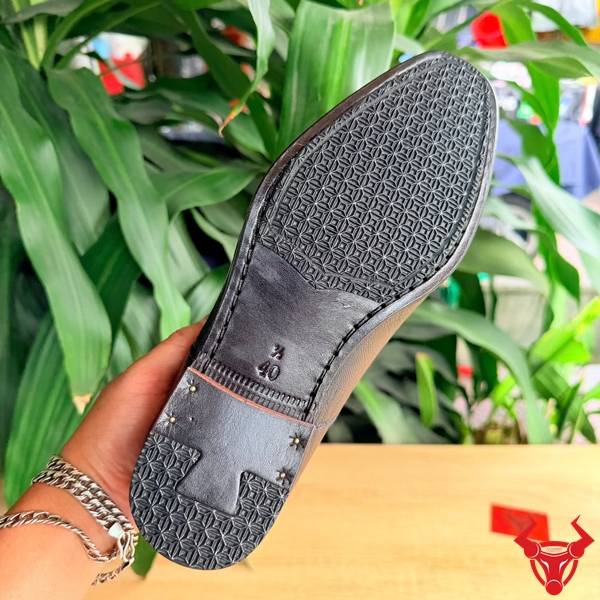 Giày Tây Da Chân Đà Điểu GBD2 Màu Đen Giày da đà điểu chế tác thủ công.