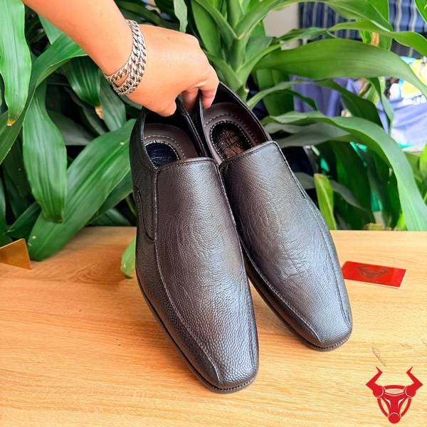 Giày Tây Da Đà Điểu Chắc Chắn Giày tây da chân đà điểu GBD2 màu đen.