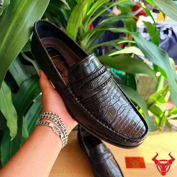 Giày Lười Da Cá Sấu Chế Tác Thủ Công Giày tây lười da cá sấu GCA8 cao cấp