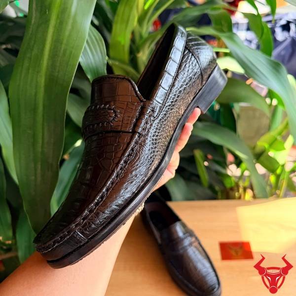 Giày Tây Da Cá Sấu GCA8 Sang Trọng Giày lười da bụng cá sấu biểu tượng đẳng cấp