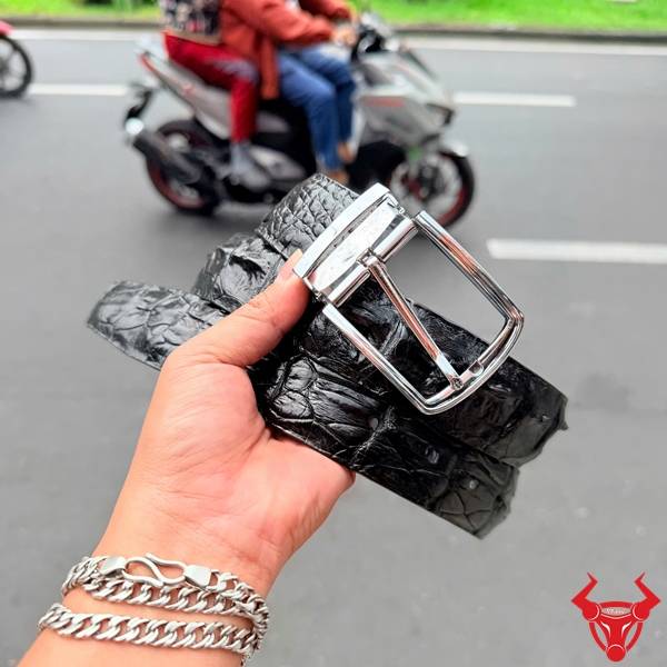 Thắt lưng nam da cá sấu TLA4B4 khóa kim bản 4cm sang trọng