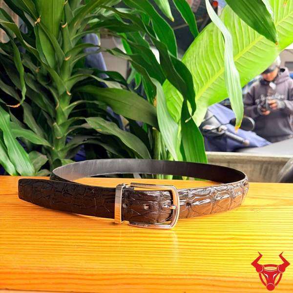 Thắt lưng nam da cá sấu 1 gai dọc TLA4B4 sang trọng