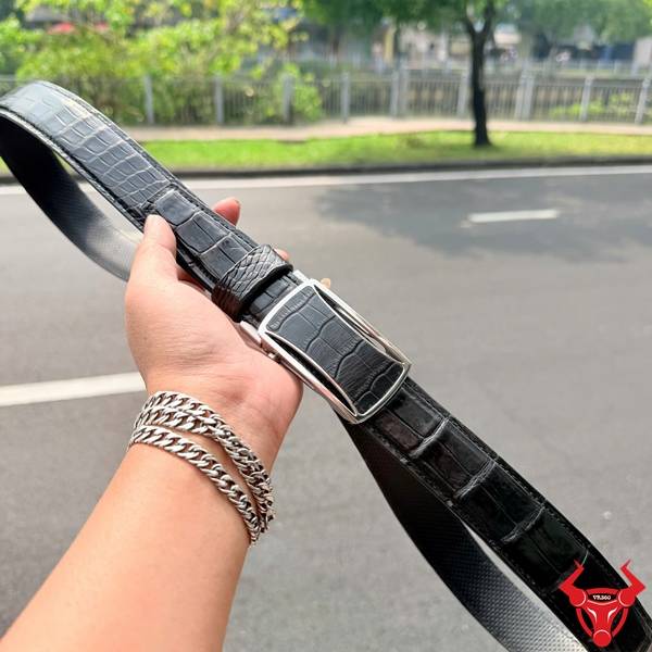 Thắt Lưng Liền Da Cá Sấu Sang Trọng Thắt lưng da cá sấu nam tiện dụng.