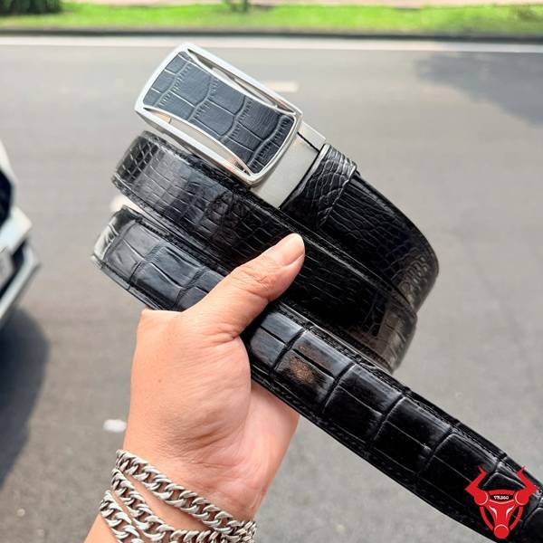 Thắt Lưng Da Cá Sấu Bản Chuẩn 3.5cm Thắt lưng liền da cá sấu bền bỉ.