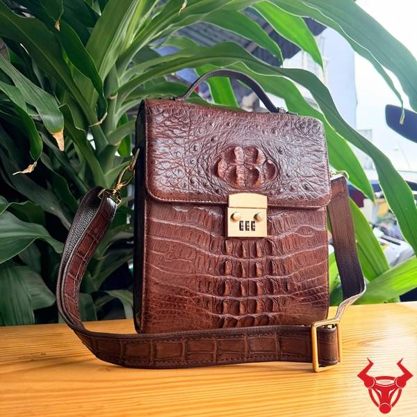 Túi xách nam da cá sấu gù cao cấp TICA4-A.
