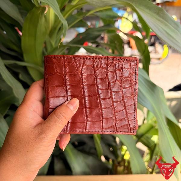 Ví Nam Da Cá Sấu Thật Phong Cách Doanh Nhân Ví nam 2 mặt da cá sấu kiểu da bụng