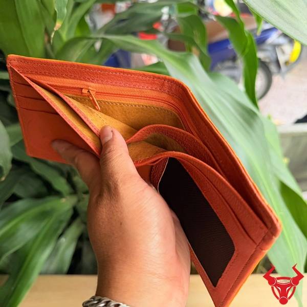 Ví Nam Da Cá Sấu Thái Lan Màu Cam Thời Trang Ví nam form ngang da cá sấu Thái Lan VBA8-TL màu cam