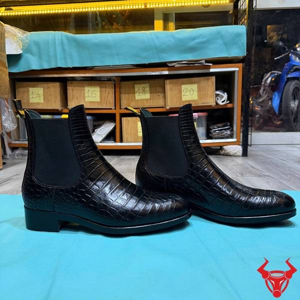 Giày Chelsea boot da cá sấu GEA8 thiết kế năng động tiện dụng