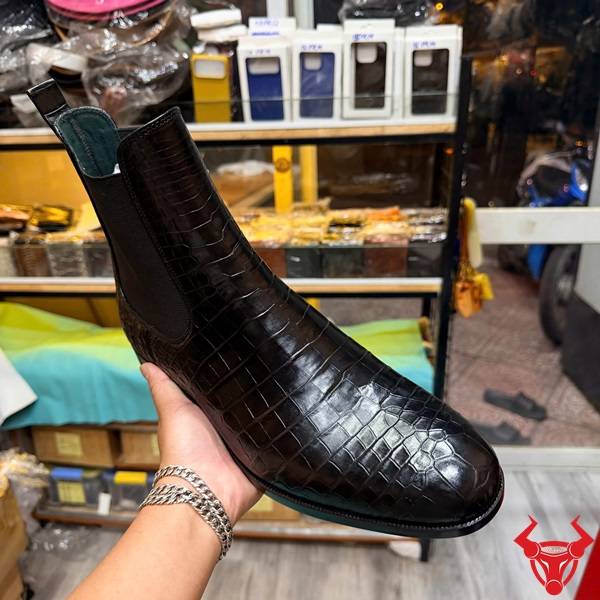 Giày Chelsea boot da cá sấu GEA8 phong cách hiện đại sang trọng