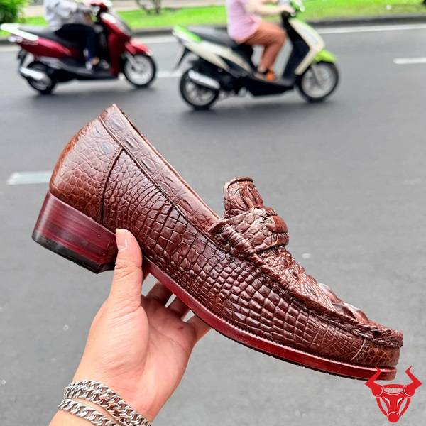 Giày lười GCA4 da cá sấu gù cao cấp