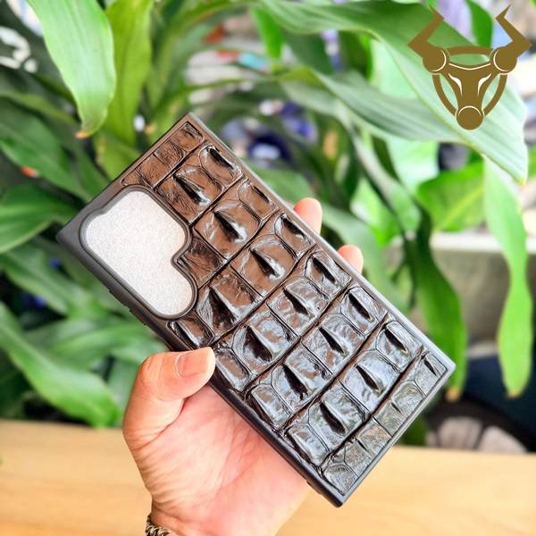 Ốp lưng S24 Ultra da cá sấu gai lưng sang trọng