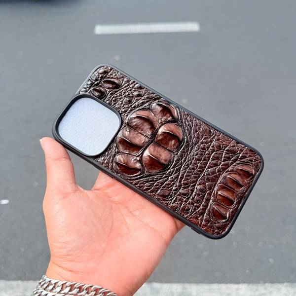 Ốp lưng da cá sấu thủ công gù lưng iPhone 14 Pro Max EYA4