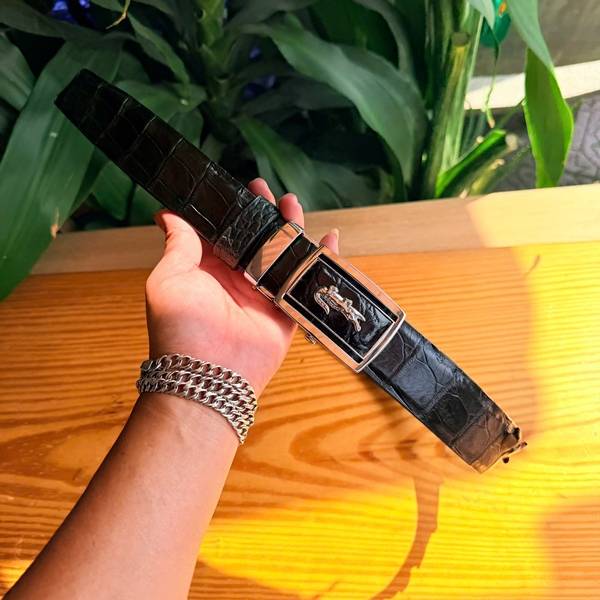 Thắt Lưng Nam Da Cá Sấu Gù Lưng TLA4B4 Chính Hãng Bản 4cm Thắt lưng da cá sấu bản 4cm TLA4B4 cho phái mạnh.