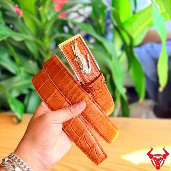 Thắt lưng da cá sấu TSK122 khóa thép hình cá sấu cao cấp