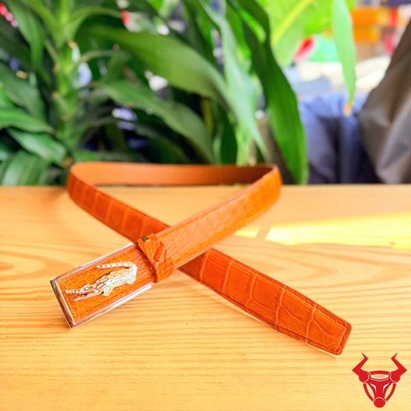Thắt lưng da cá sấu dây liền TSK122 cao cấp