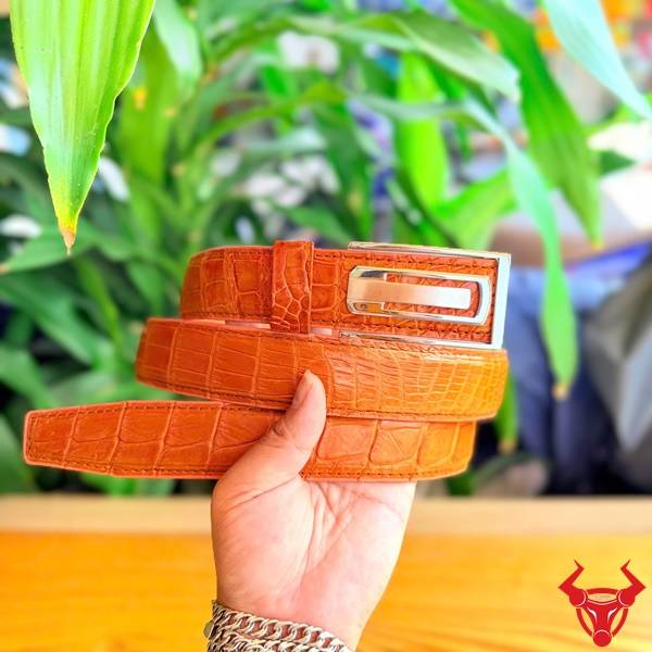 Thắt lưng da cá sấu TSK131-A khóa thép bền đẹp