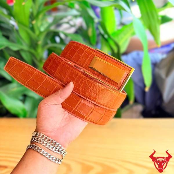 Thắt lưng da cá sấu TSK131-B khóa thép bền đẹp