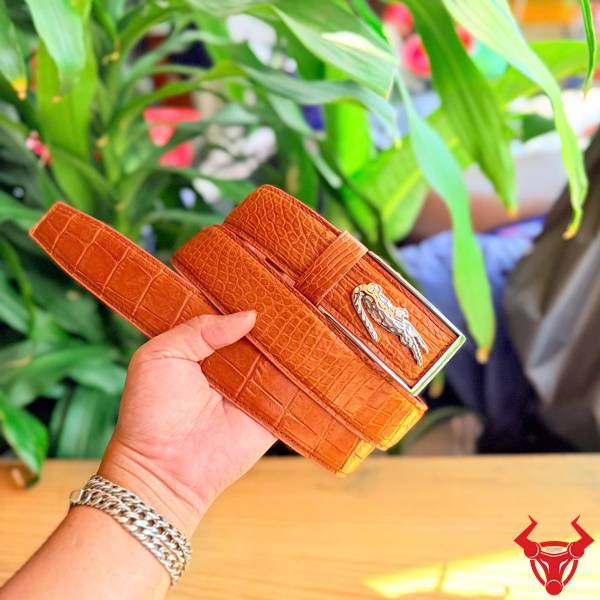 Thắt lưng da cá sấu TSK135 dây liền thời trang cao cấp