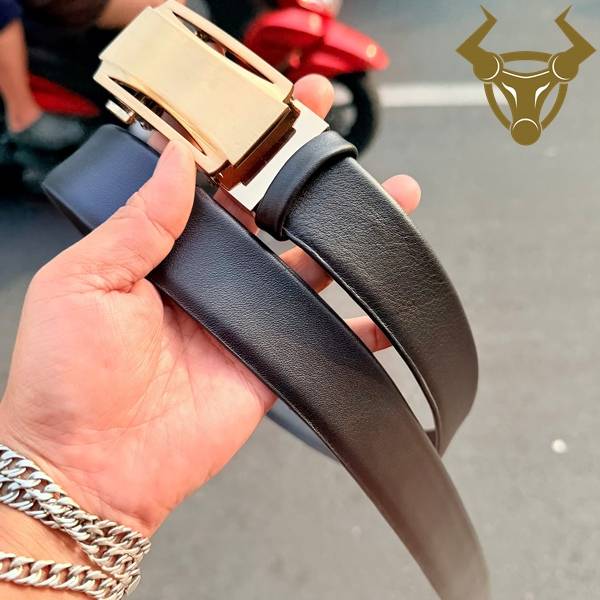 Thắt lưng nam da bò Nappa khóa tự động phong cách hiện đại