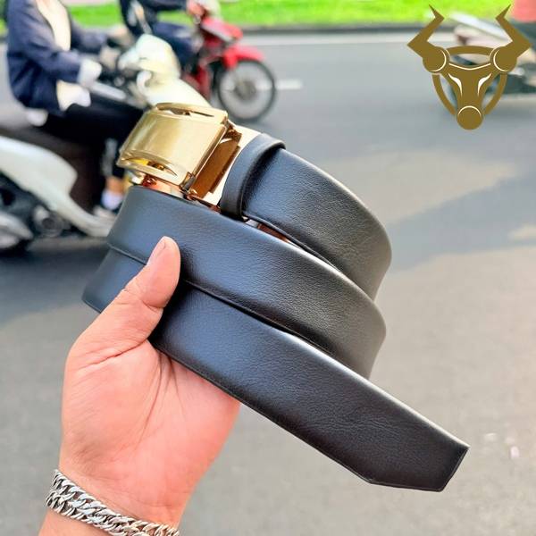 Thắt lưng nam da bò Nappa mềm mại bền bỉ khóa tự động