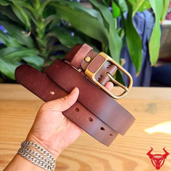 Thắt lưng da bò veg-tan TLK25 phong cách nam tính cao cấp