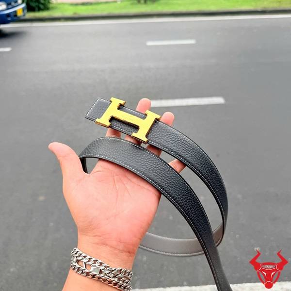 Dây nịt nam TLK16 da bò Togo Ý khoá H đồng cao cấp