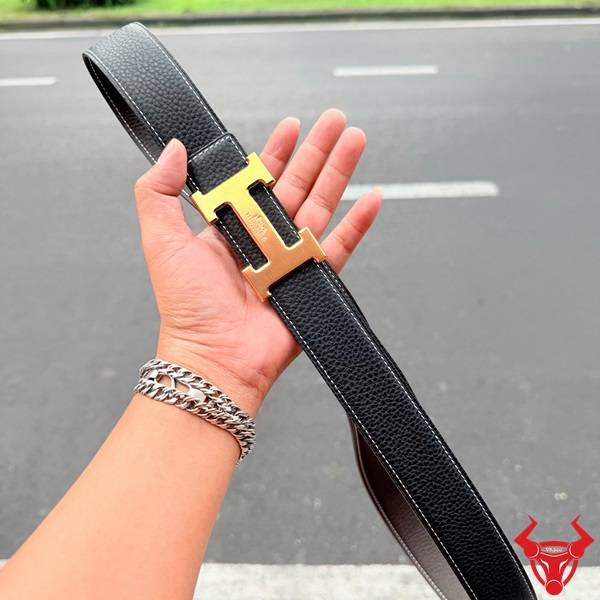 Dây lưng nam TLK16 da bò Togo Ý khoá H đồng sang trọng