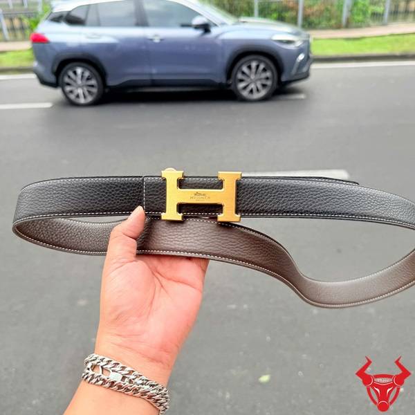 Dây nịt nam da bò Togo Ý TLK16 khoá H đồng cao cấp lịch lãm