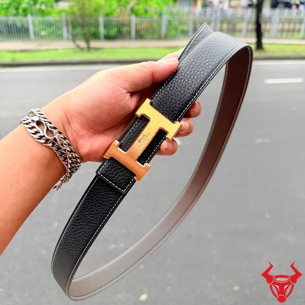 Thắt lưng da bò Togo Ý TLK16 khoá H đồng phong cách đẳng cấp