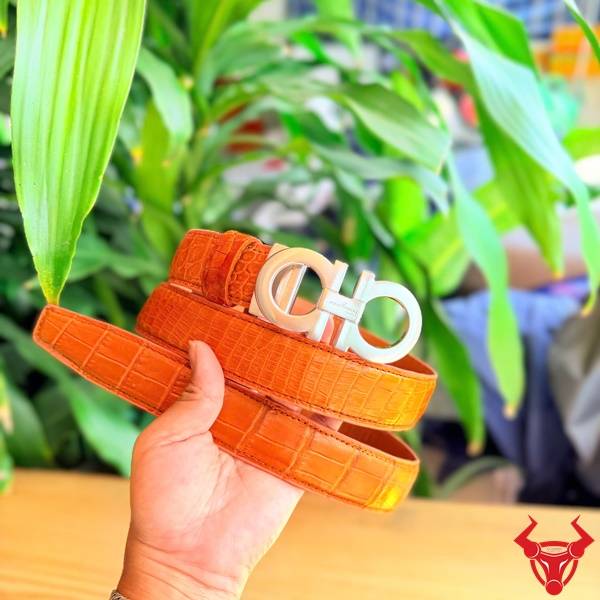 Thắt lưng da cá sấu TSK90 khóa thép bấm lỗ cao cấp