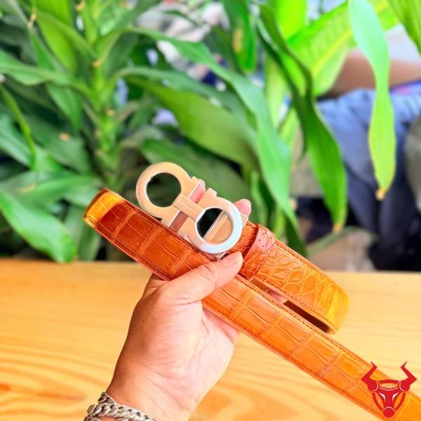 Thắt lưng da cá sấu TSK90 khóa thép bền đẹp