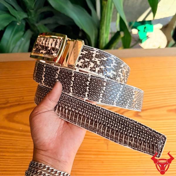 Dây nịt nam da rắn hổ mang TLA16B2 khóa vàng đẳng cấp