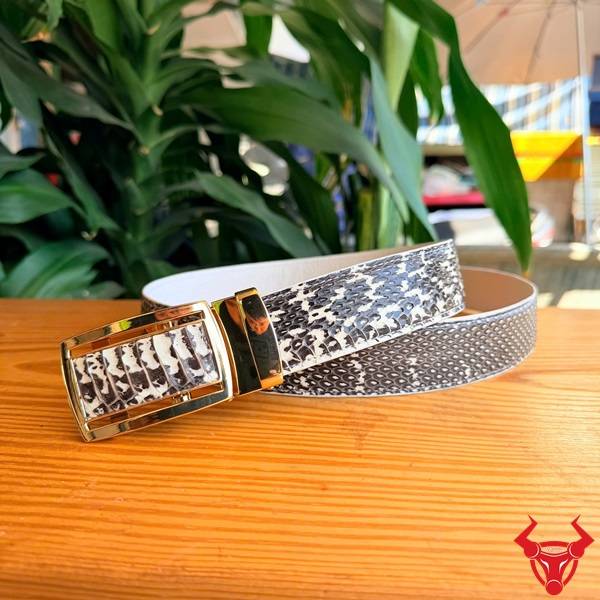 Dây lưng nam cao cấp TLA16B2 da rắn hổ mang khóa vàng
