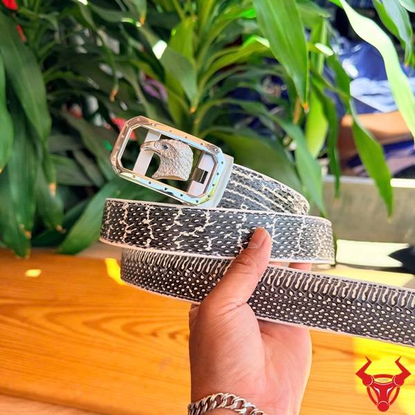 Dây nịt nam da rắn hổ mang TLA16B2 khóa thép K125 tiện lợi