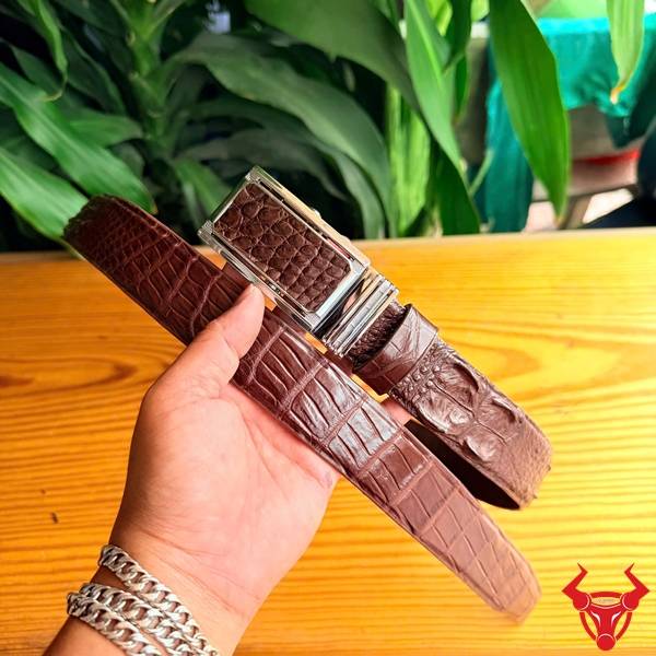 Thắt lưng da cá sấu gù dây nối TLA4B1 cao cấp